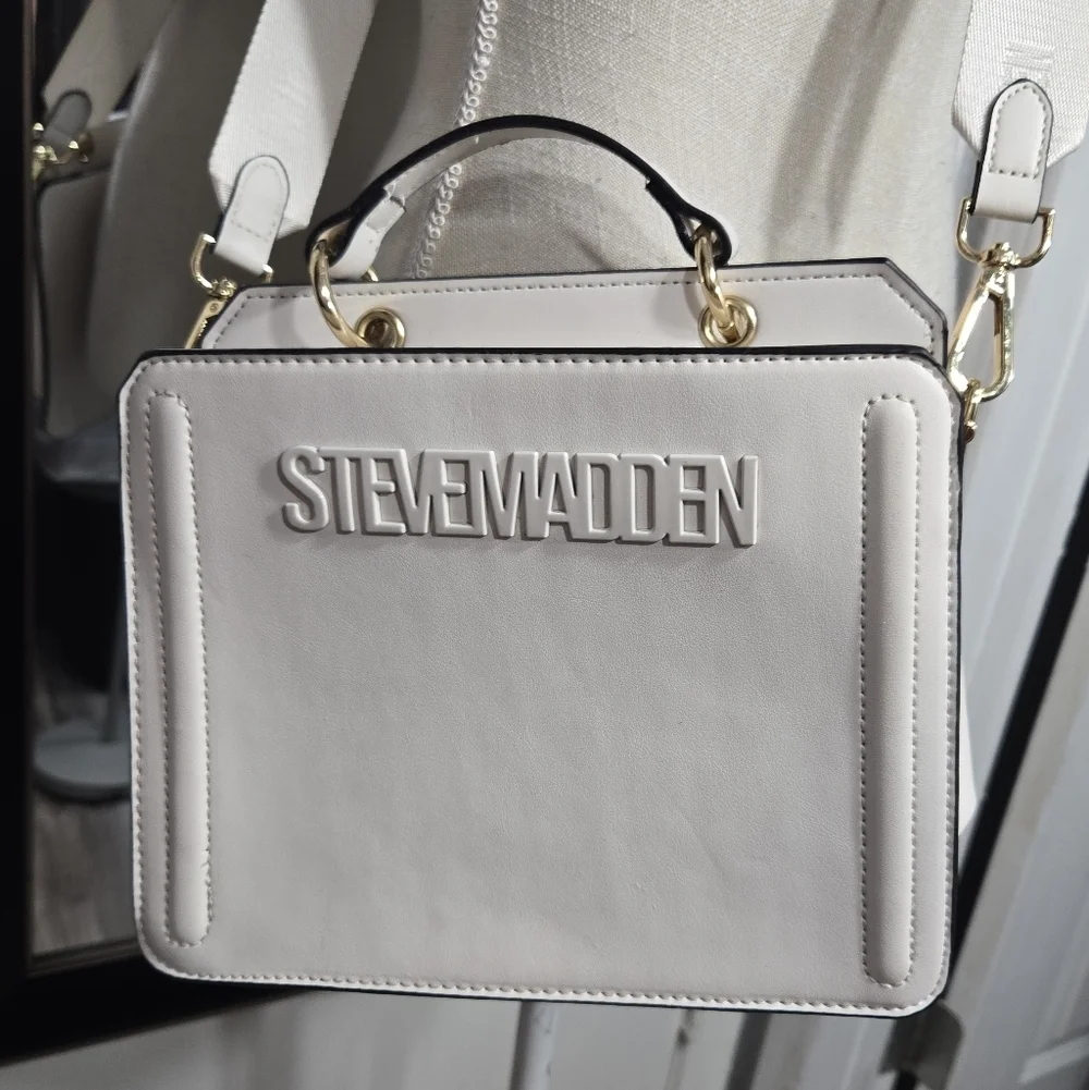 Steve Madden Bevelyn Small Satchel bag Eggshell White Color